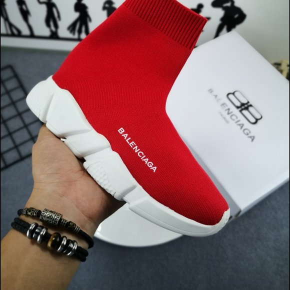 newBaleshijia elastic knitting socks shoes red